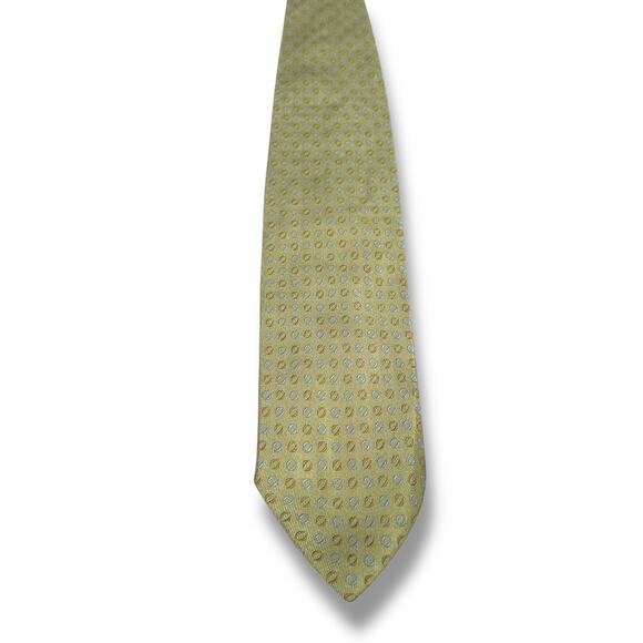 Giorgio Armani Neck Tie Men's Green Blue Geometric 100% Silk Classic 3.5" x 58" - Picture 1 of 5